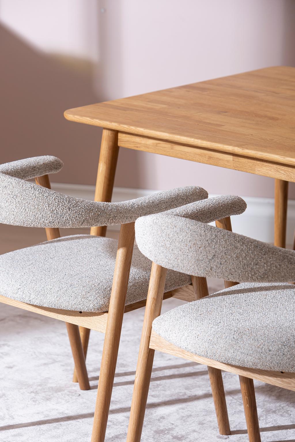 Ekholm & Nicola söögilauakomplekt 180x90cm kuuele, natural tamm