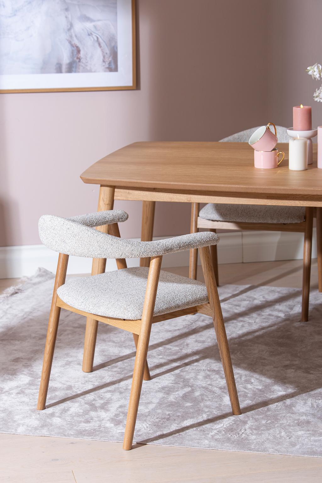 Reino & Nicola söögilauakomplekt 140x90cm neljale, lakitud tamm