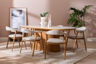 Pisipilt: Gordon& Nicola söögilauakomplekt ovaalne 210x110cm kuuele, valge marmor/tamm