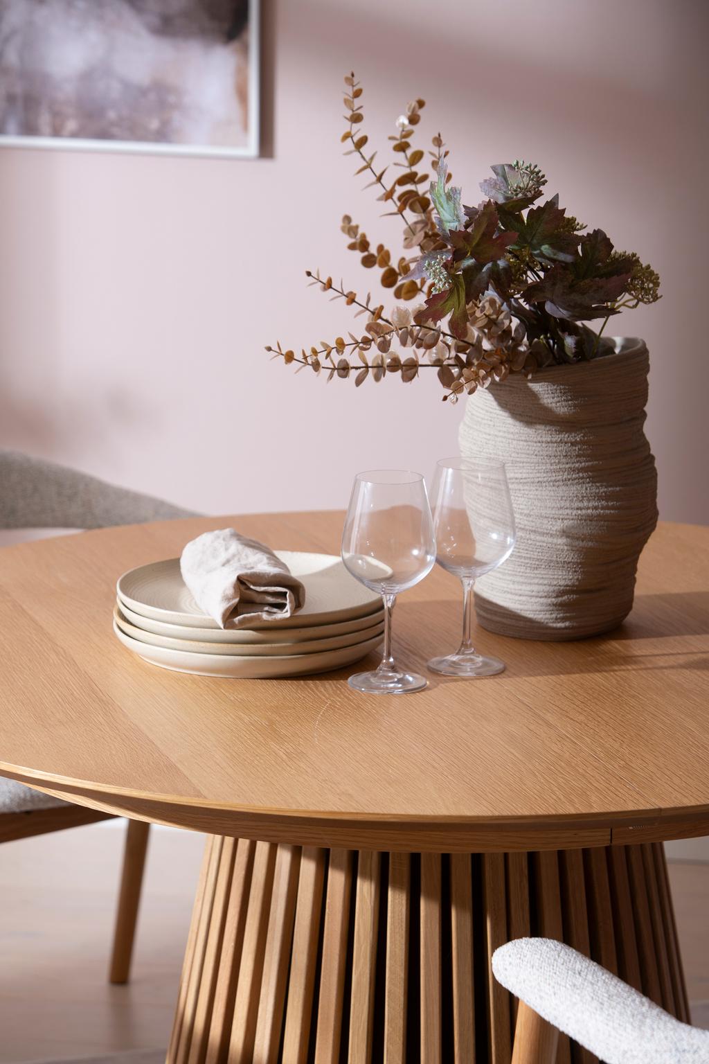 Metz & Nicola söögilauakomplekt ümar 120cm neljale, natural tamm