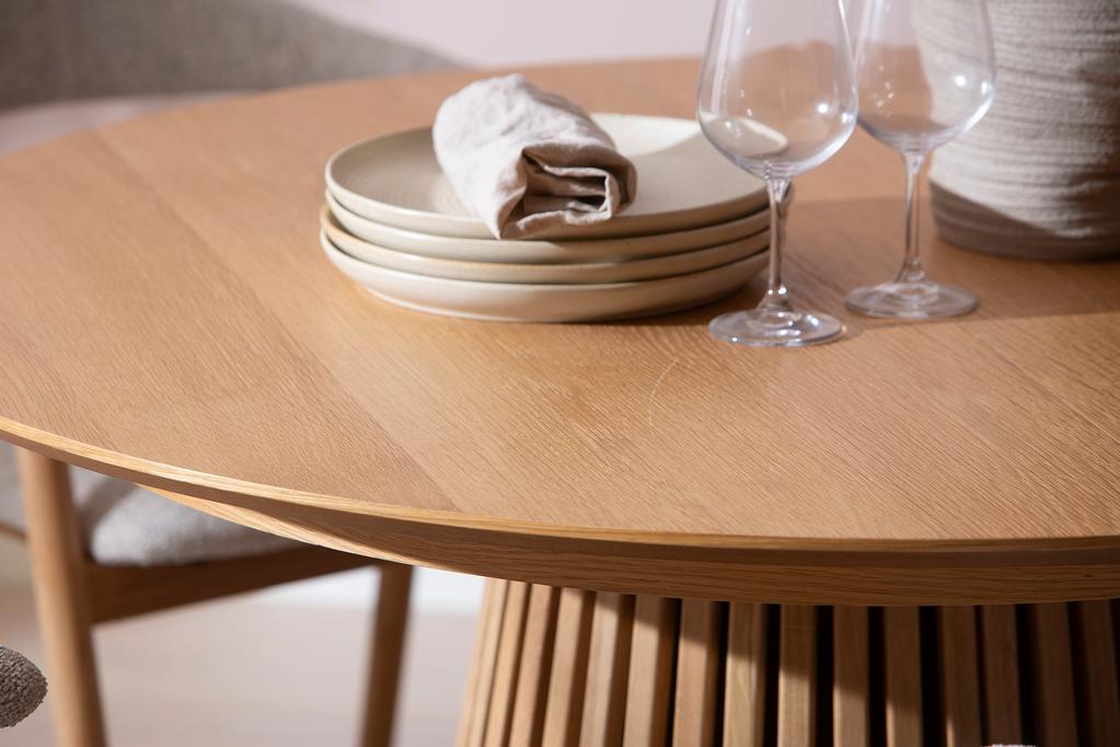 Metz & Nicola söögilauakomplekt pikendatav ovaalne kuuele, natural tamm