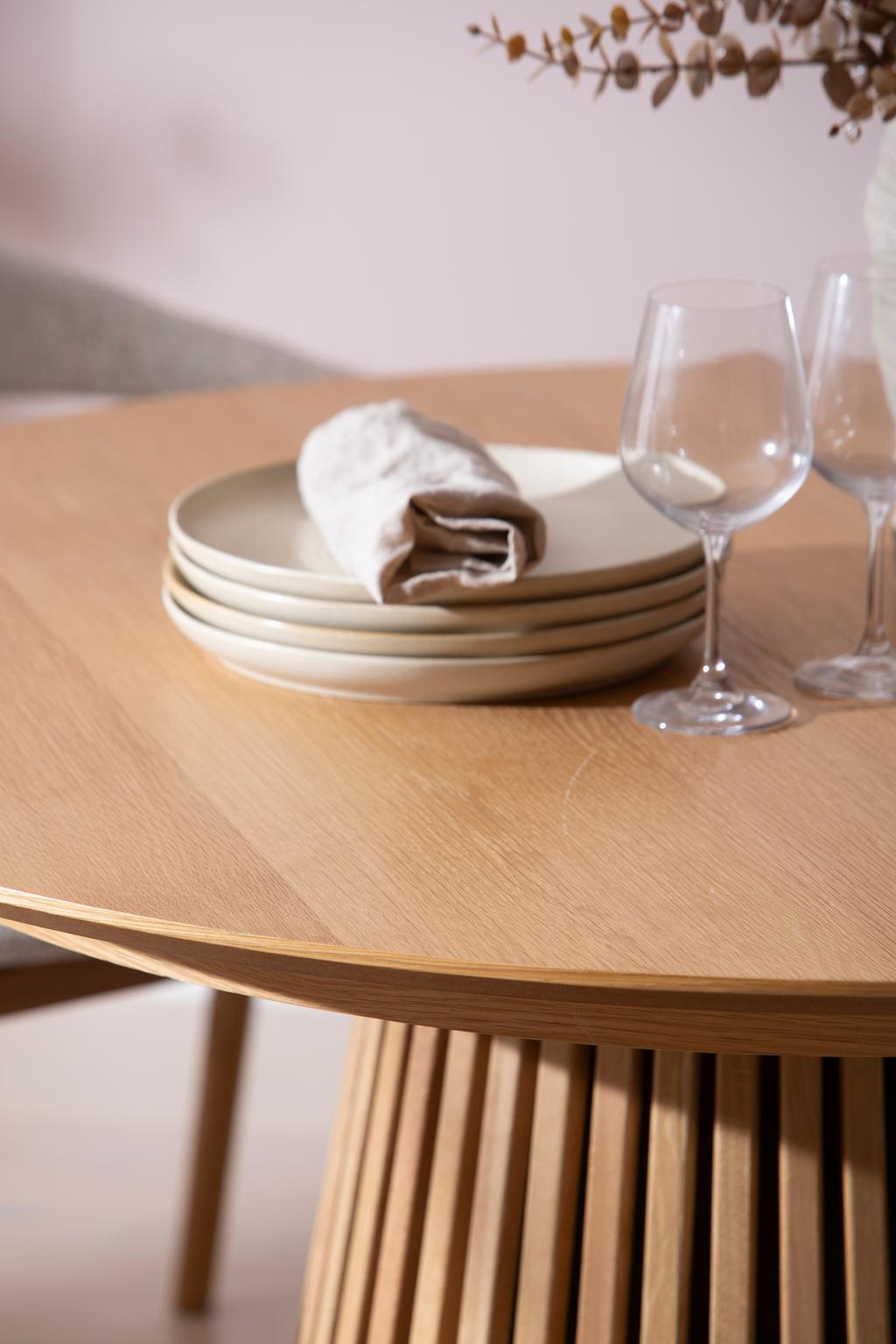 Metz & Nicola söögilauakomplekt pikendatav ovaalne kuuele, natural tamm