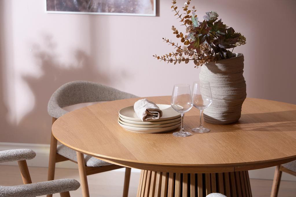 Metz & Nicola söögilauakomplekt pikendatav ovaalne kuuele, natural tamm