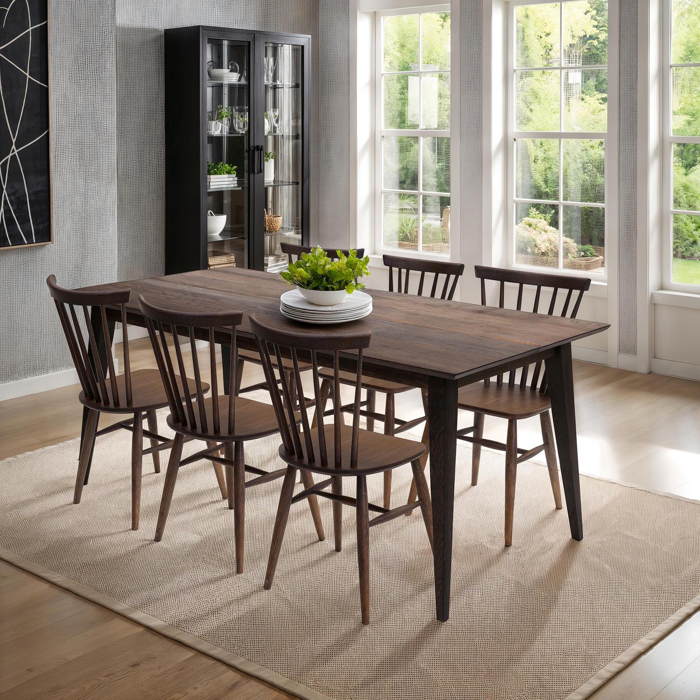 Alta & Pinja söögilauakomplekt 180x90cm kuuele, smoked tamm