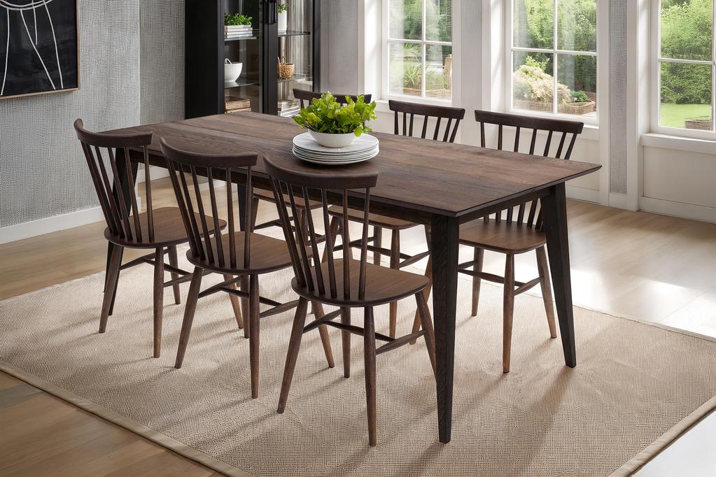 Alta & Pinja söögilauakomplekt 180x90cm kuuele, smoked tamm