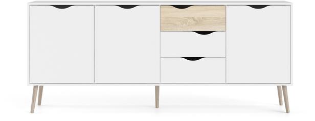 Oslo kummut, 196 cm, valge/tamm