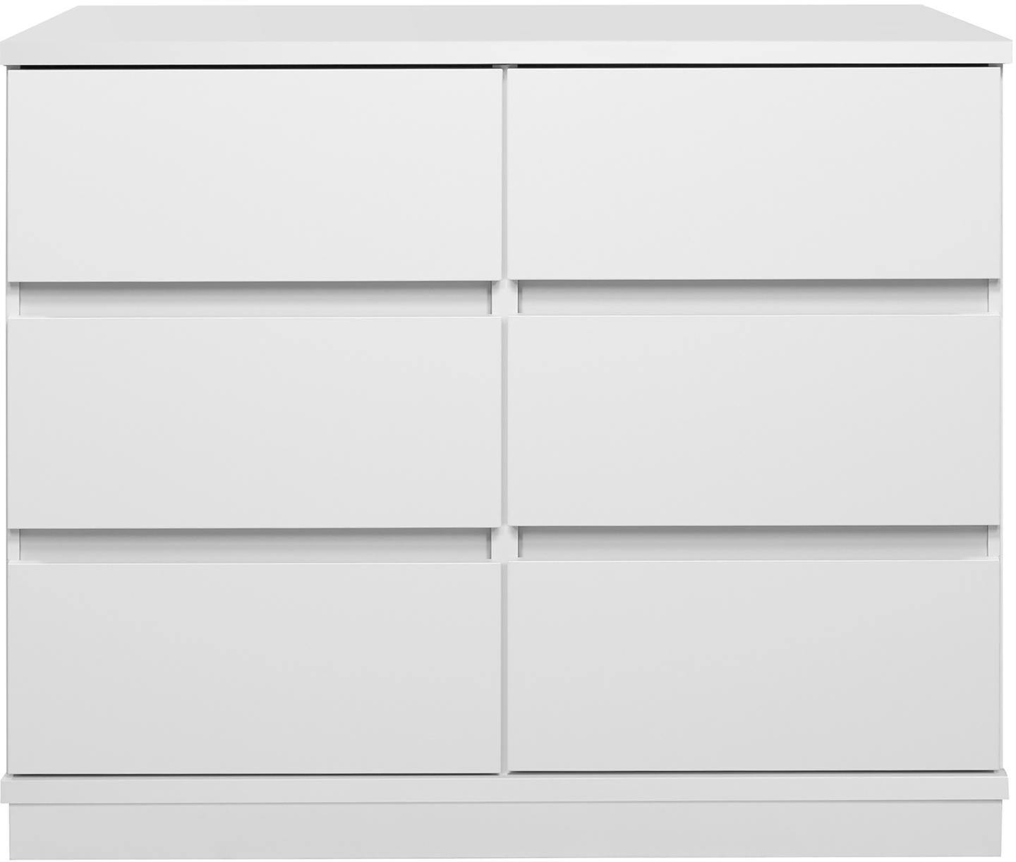 Kummut Sata nr. 21. 92cm 6 sahtlit valge, sokkel