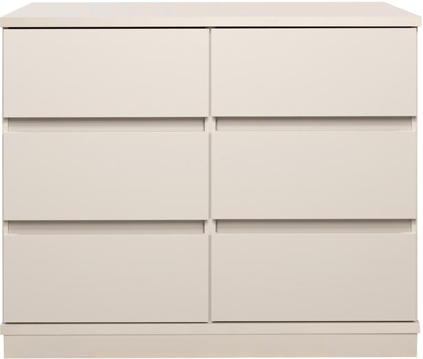 Sata kummut nr. 21. 92 cm, 6 sahtlit, greige, sokkel