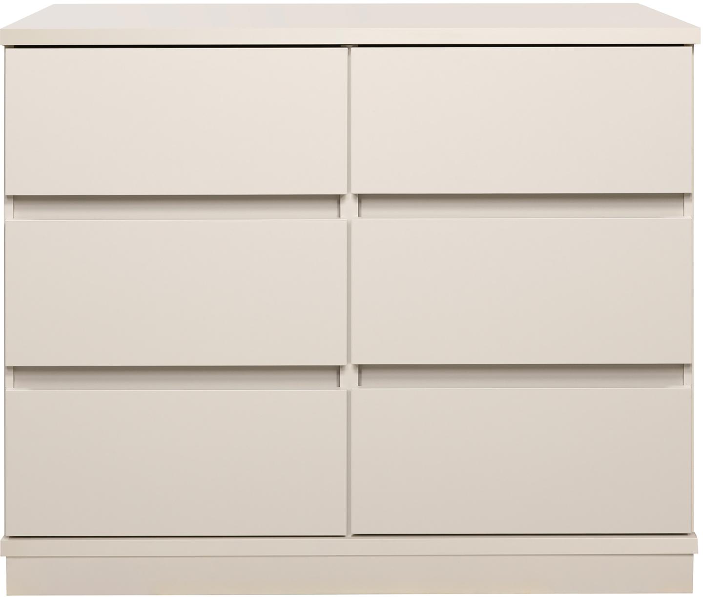 Sata kummut nr. 21. 92 cm, 6 sahtlit, greige, sokkel