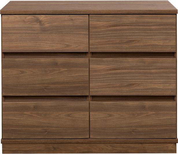 Sata kummut nr. 21. 92 cm, 6 sahtlit, pruun, sokkel