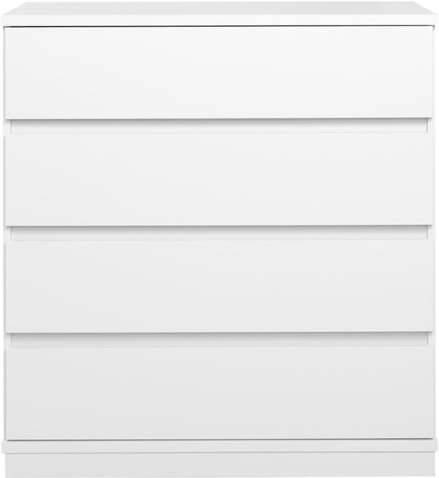 Sata kummut nr. 23. 92 cm, 4 sahtlit, valge, sokkel