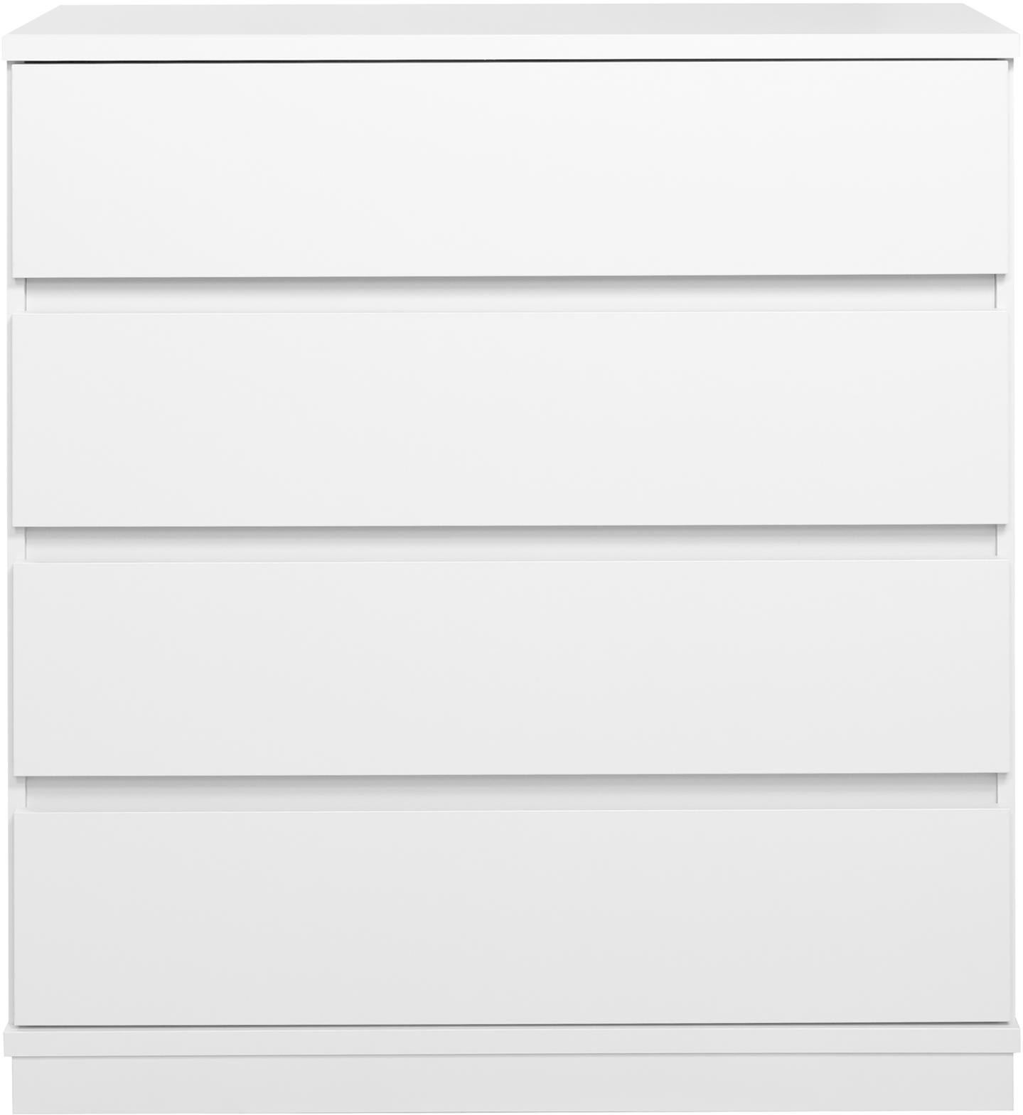 Sata kummut nr. 23. 92 cm, 4 sahtlit, valge, sokkel