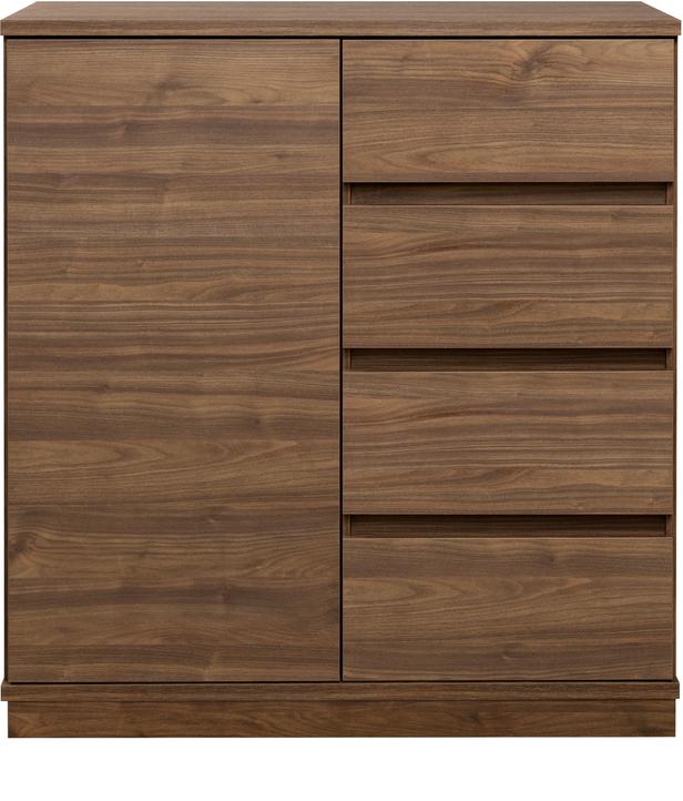 Sata kummutkapp nr. 24. 92 cm, uks vasakul + 4 sahtlit, pruun, sokkel