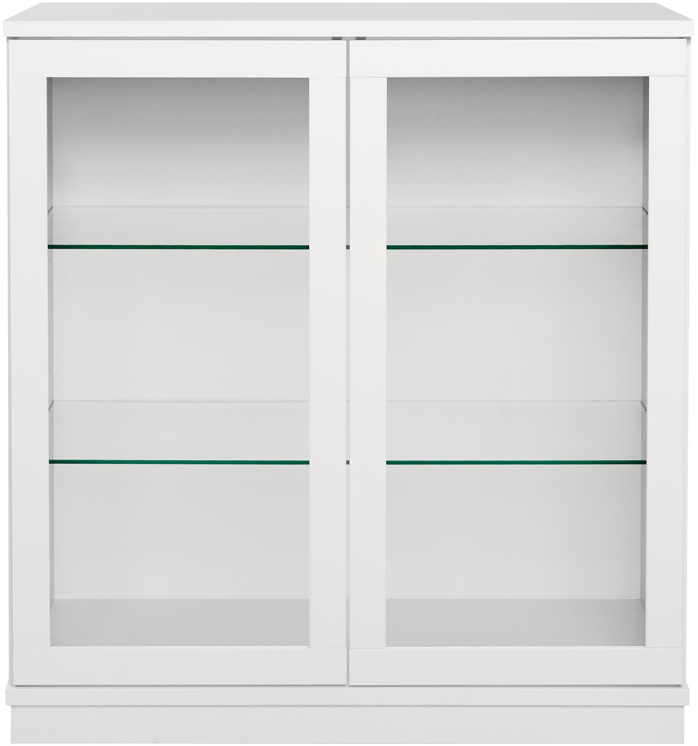 Sata klaasustega kapp nr. 26. 92cm valge, sokkel