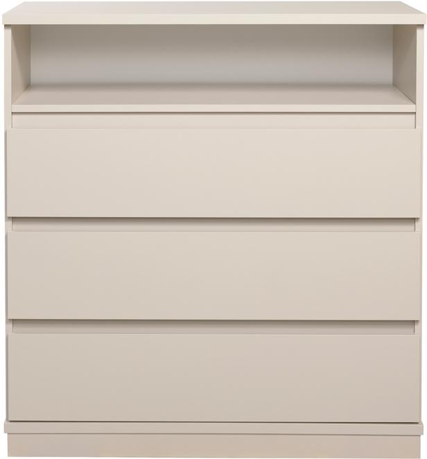 Sata kummut nr. 27. 92 cm, ava + 3 sahtlit, greige, sokkel