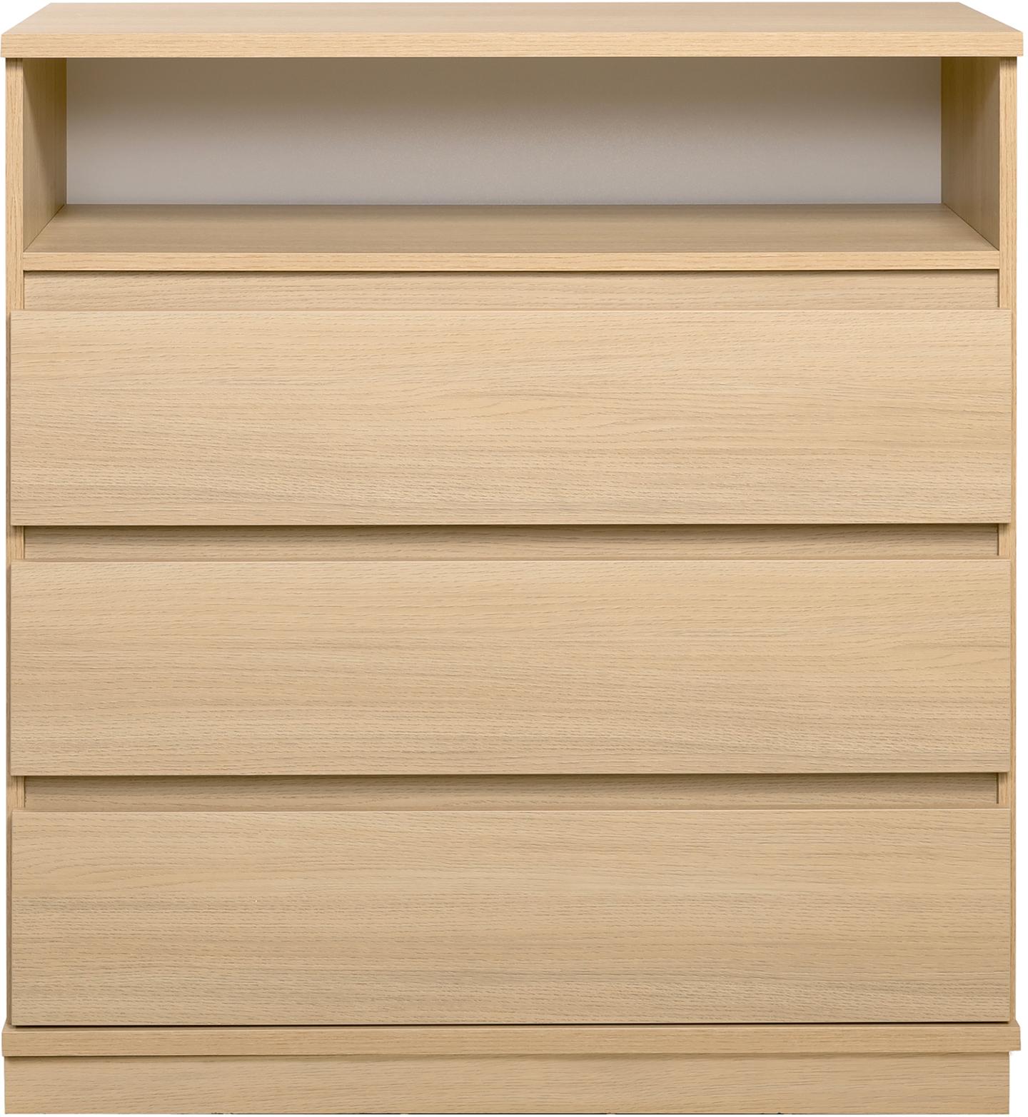 Sata kummut nr. 27. 92 cm, ava + 3 sahtlit, hele tamm, sokkel