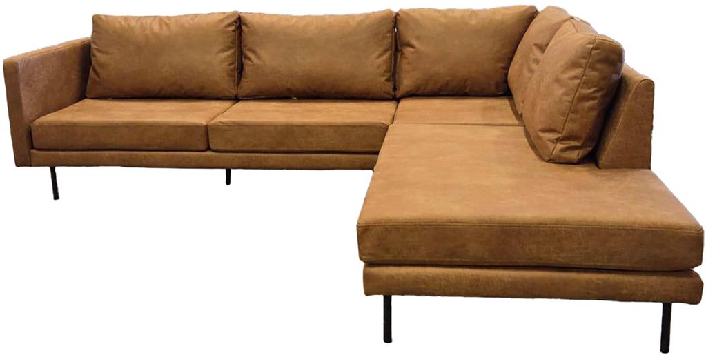 Copenhagen avatud nurgaga diivan, parem, Essenza 04, konjak (sis. must metalljalg)