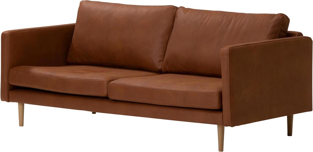 Copenhagen Scandic 3-kohaline diivan, pruun bonded-nahk / tammejalg