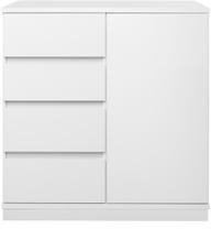 Pisipilt: Sata kummutkapp nr. 25. 92 cm, uks paremal + 4 sahtlit, valge, sokkel