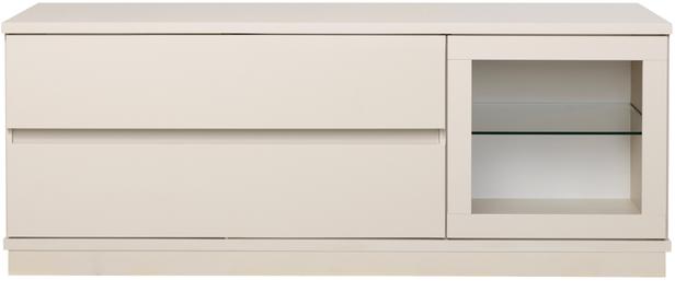 Sata kapp nr. 40. 138 cm, 2 sahtlit + klaasuks paremal, greige, sokkel