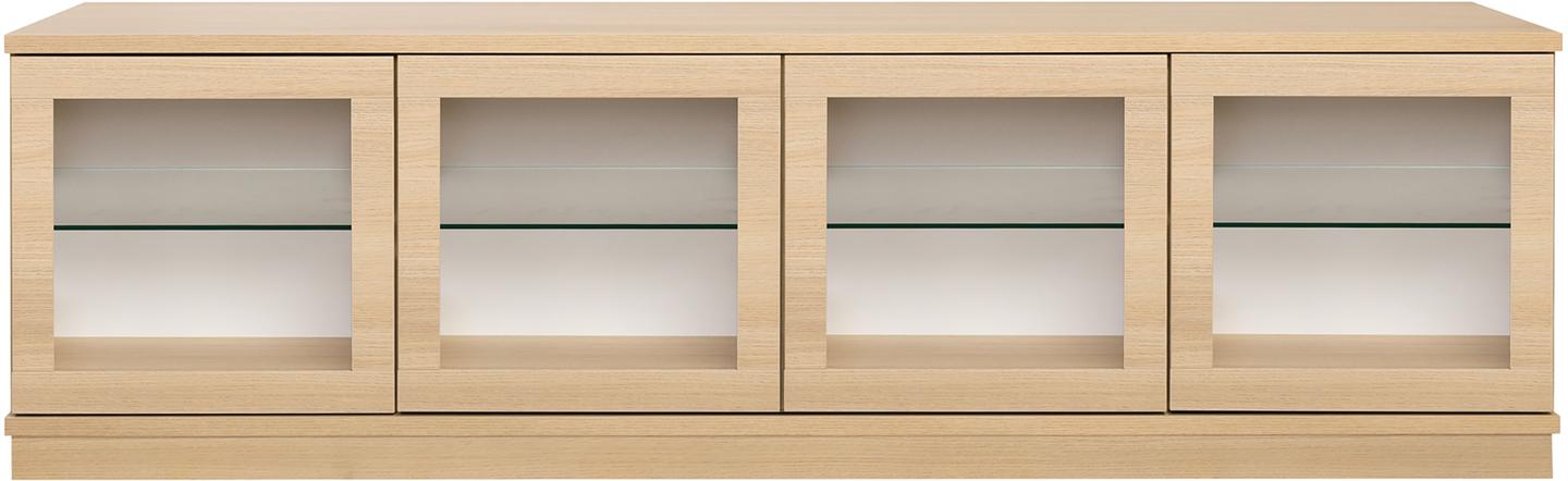 Sata kapp nr. 52. 183 cm, 4 klaasust, hele tamm, sokkel