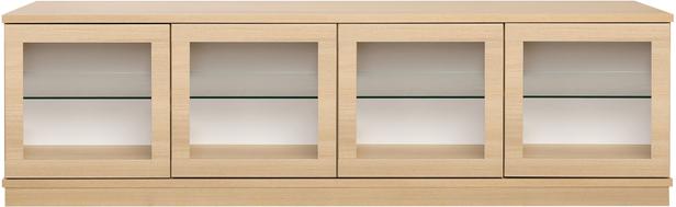 Sata kapp nr. 52. 183 cm, 4 klaasust, hele tamm, sokkel