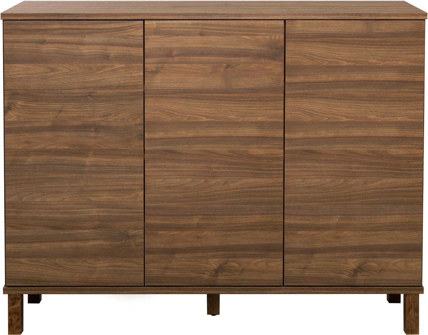 Sata kõrge puhvetkapp nr. 65. 138cm 3 ust pruun, kandiline jalg