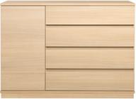 Pisipilt: Sata kõrge puhvetkapp nr. 66. 138 cm, 1 uks vasakul + 4 sahtlit, hele tamm, sokkel