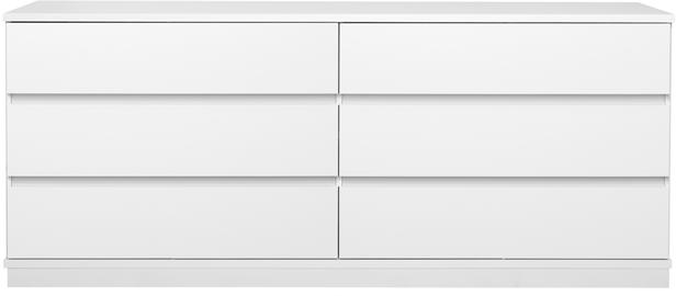 Sata lai puhvetkapp nr. 76. 183 cm, 6 sahtlit, valge, sokkel