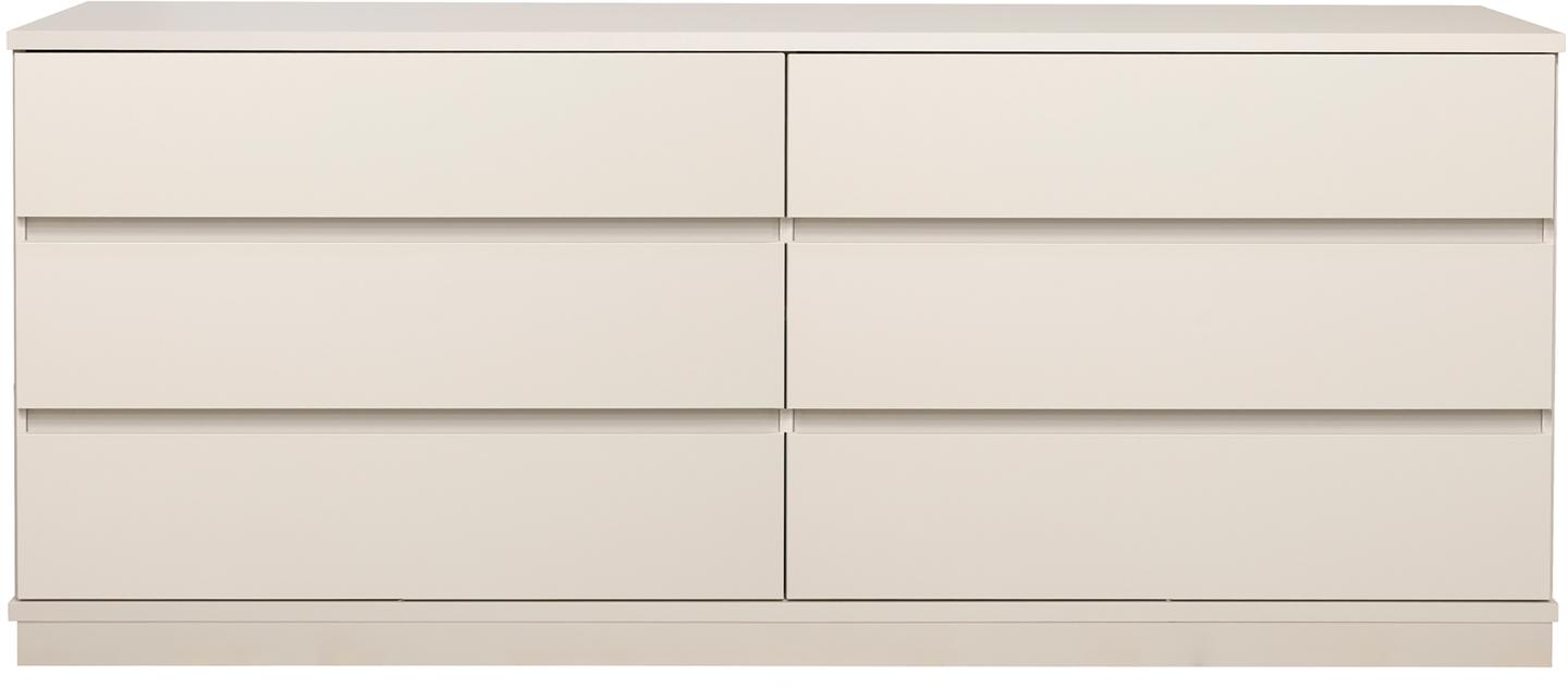 Sata lai puhvetkapp nr. 76. 183 cm, 6 sahtlit, greige, sokkel