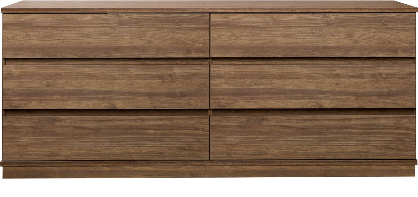 Sata lai puhvetkapp nr. 76. 183 cm, 6 sahtlit, pruun, sokkel