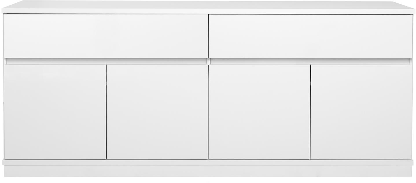 Sata lai puhvetkapp nr. 77. 183 cm, 4 ust + 2 sahtlit, valge, sokkel