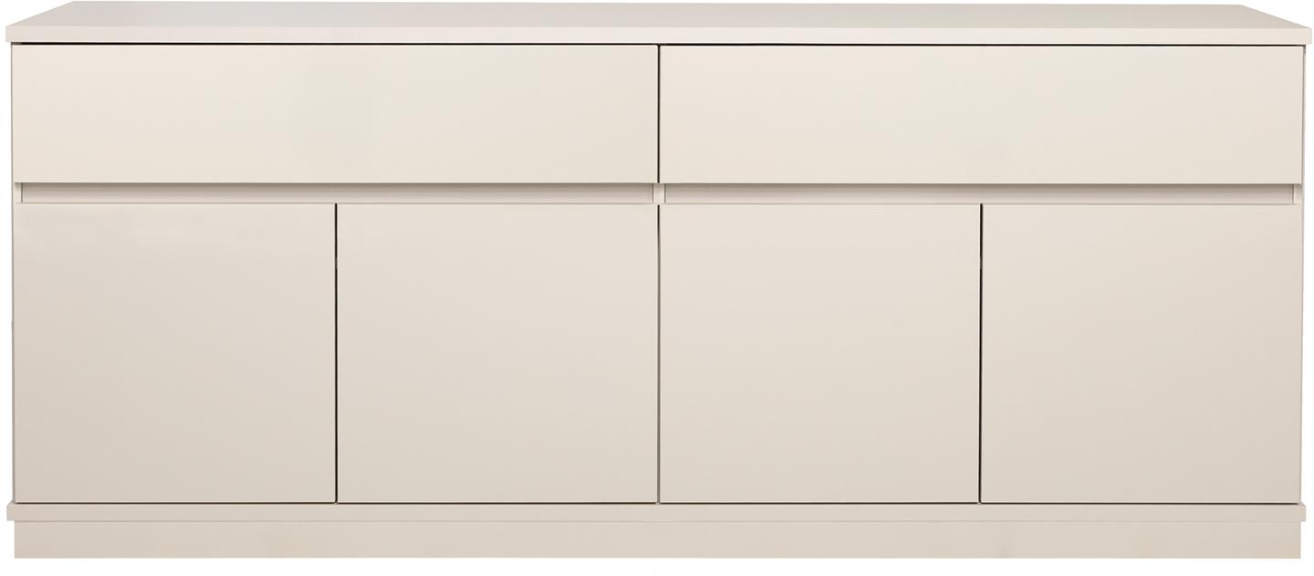 Sata lai puhvetkapp nr. 77. 183 cm, 4 ust + 2 sahtlit, greige, sokkel