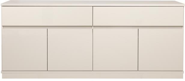 Sata lai puhvetkapp nr. 77. 183 cm, 4 ust + 2 sahtlit, greige, sokkel