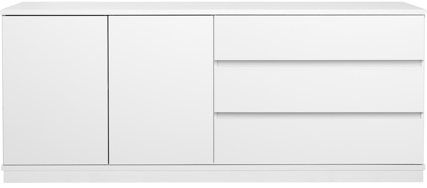 Sata lai puhvetkapp nr. 78. 183 cm, 3 sahtlit paremal + 2 ust, valge, sokkel