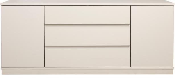 Sata lai puhvetkapp nr. 82. 183 cm, 3 sahtlit + 2 ust, greige, sokkel