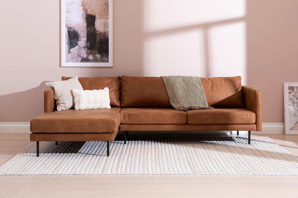 Copenhagen 3-kohaline diivan (vasak), Essenza 04, konjak (sis. must metalljalg)