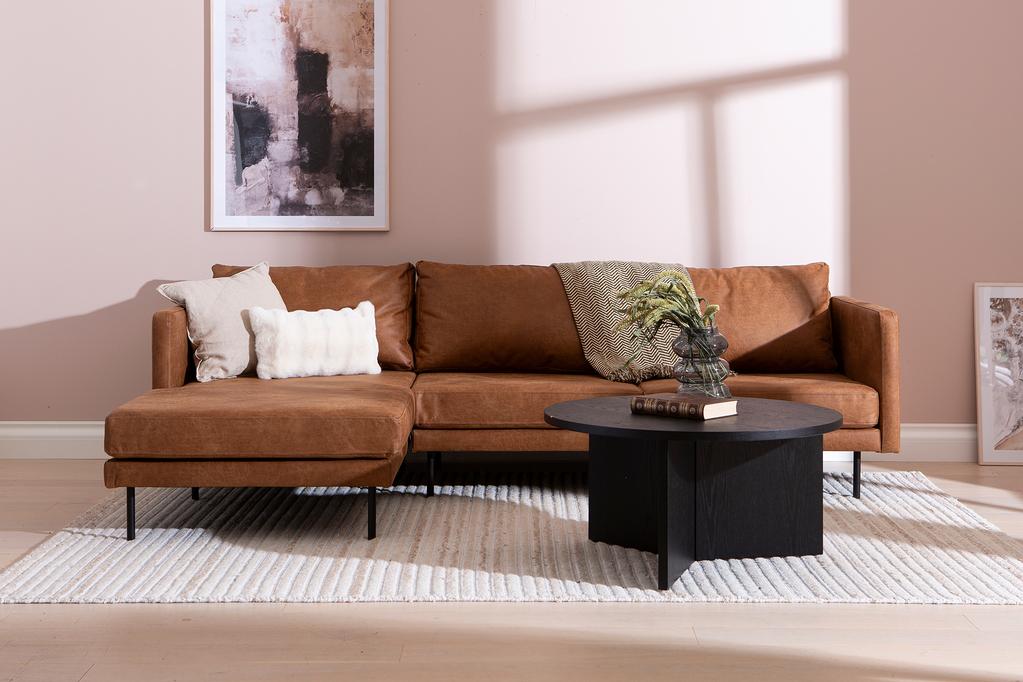 Copenhagen 3-kohaline diivan (vasak), Essenza 04, konjak (sis. must metalljalg)