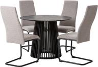 Pisipilt: Lyon & Jasmin söögilaua komplekt neljale, ümar, 100 cm, must/hall