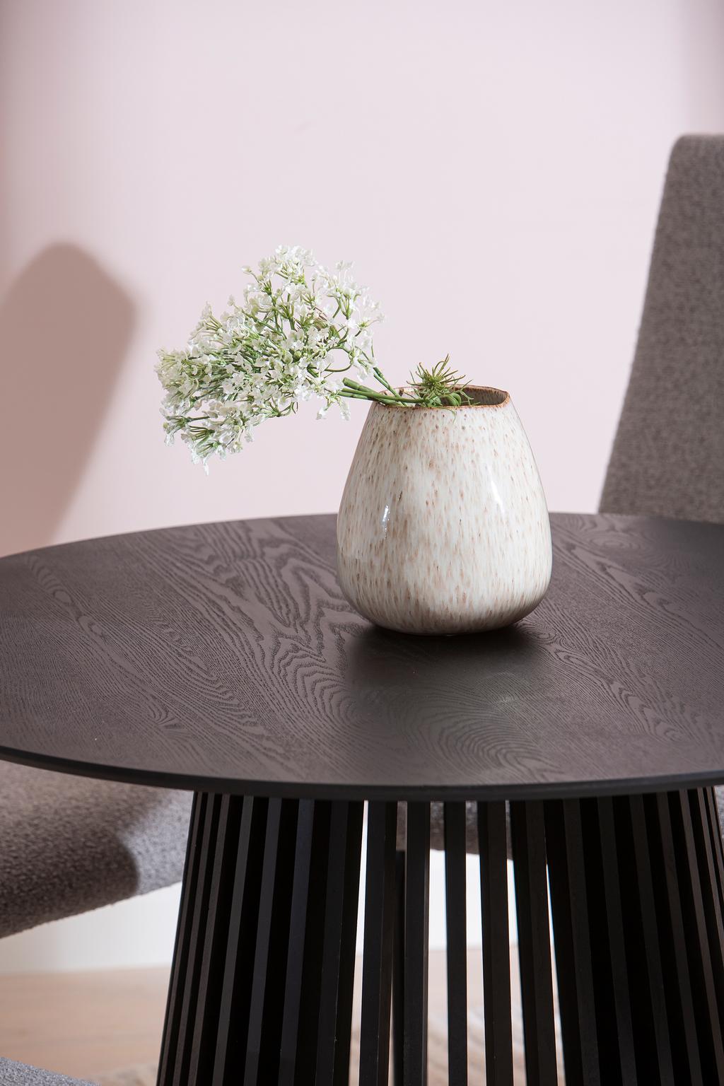 Lyon & Jasmin söögilaua komplekt neljale, ümar, 100 cm, must/hall