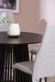 Pisipilt: Lyon & Jasmin söögilaua komplekt neljale, ümar, 100 cm, must/hall