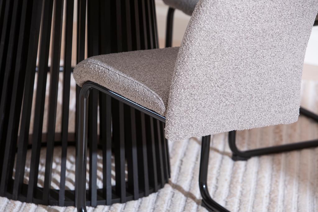 Lyon & Jasmin söögilaua komplekt neljale, ümar, 100 cm, must/hall