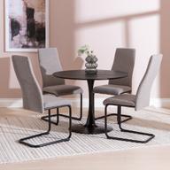 Pisipilt: Apollo & Jasmin söögilaua komplekt neljale, ümar, 100 cm,  must / hall