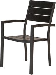 Pisipilt: Seattle Aiamööbli virnastatav söögitool, must alumiinium/nonwood (12864)