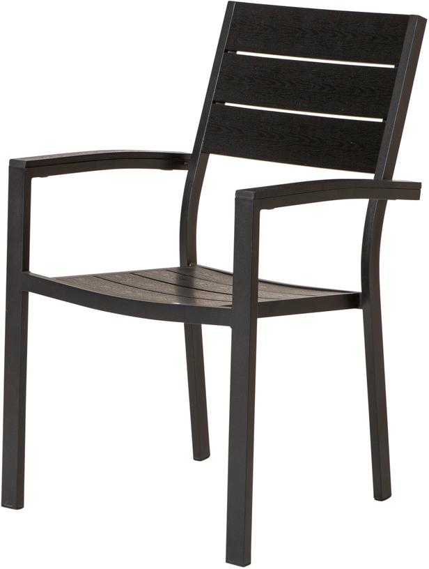 Seattle Aiamööbli virnastatav söögitool, must alumiinium/nonwood (12864)