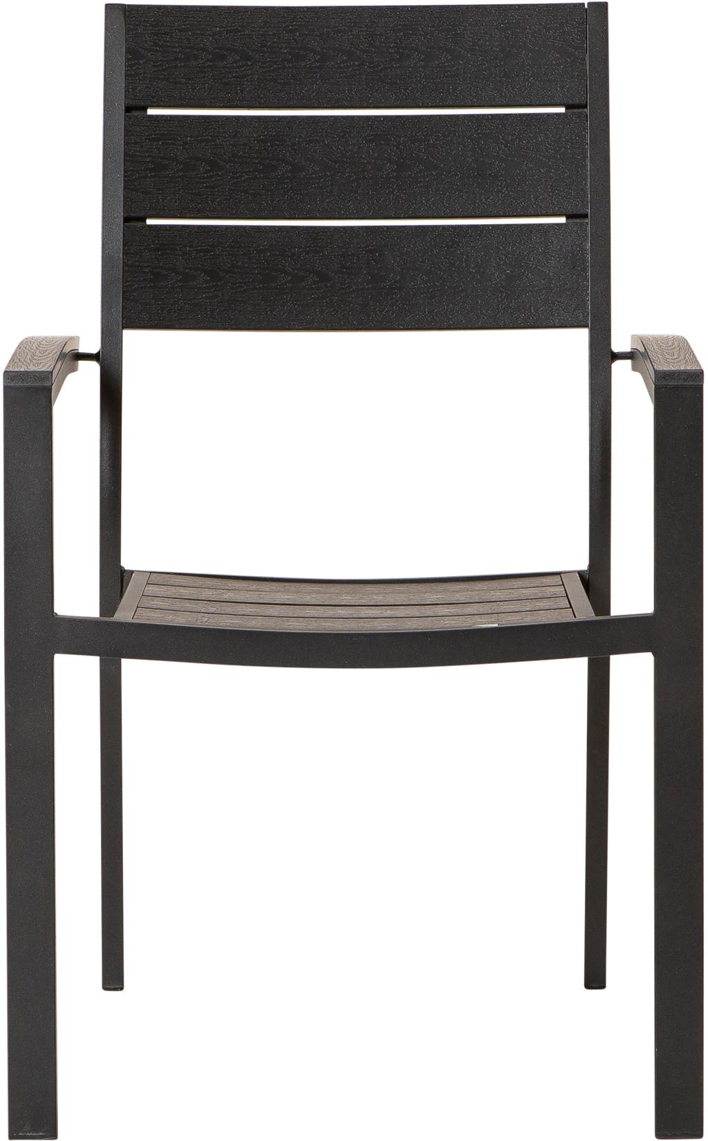 Seattle Aiamööbli virnastatav söögitool, must alumiinium/nonwood (12864)