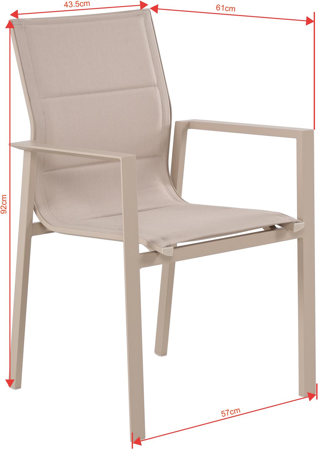 Messina Aiamööbli söögilauatool, virnastatav khaki 26/tiigipuu