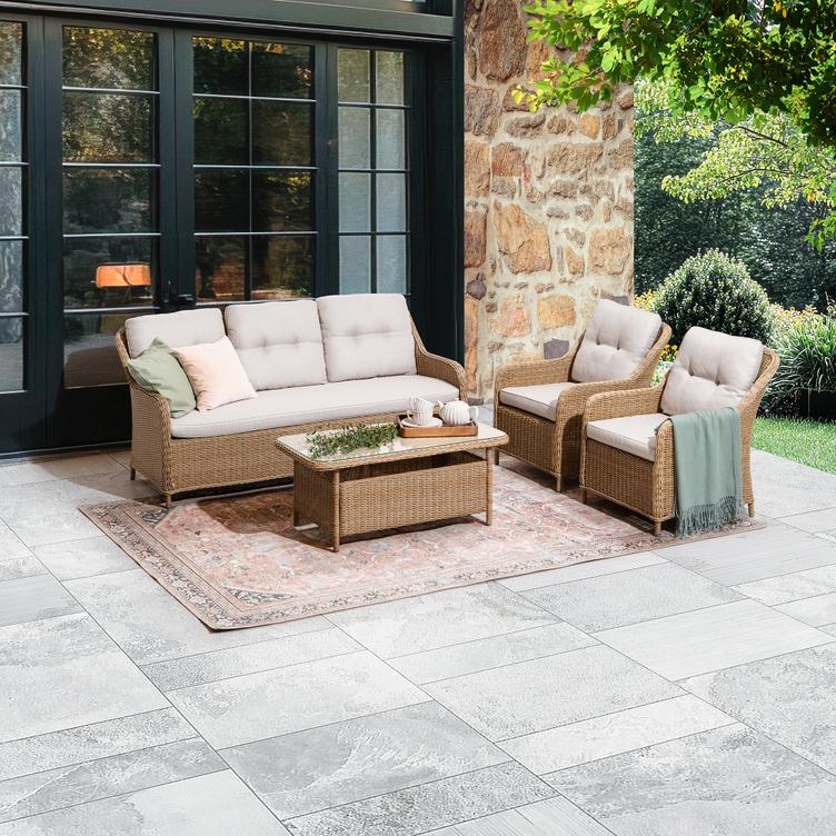 Haven Aiamööbli diivanikomplekt 3-kohaline diivan + 2 tugitooli + kohvilaud