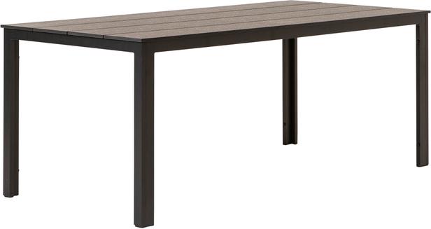 Seattle Terrassimööbli söögilaud 190x90 must alumiiniumraam/mittepuidust pealispind