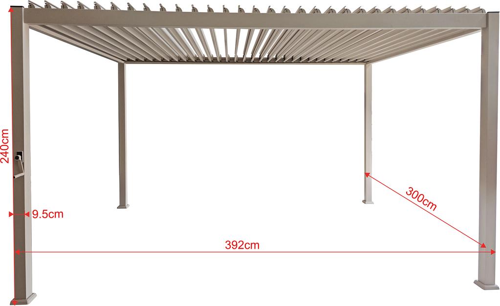 Nordic Aiamööbli paviljon 3x3m võrekatusega, khaki värvi